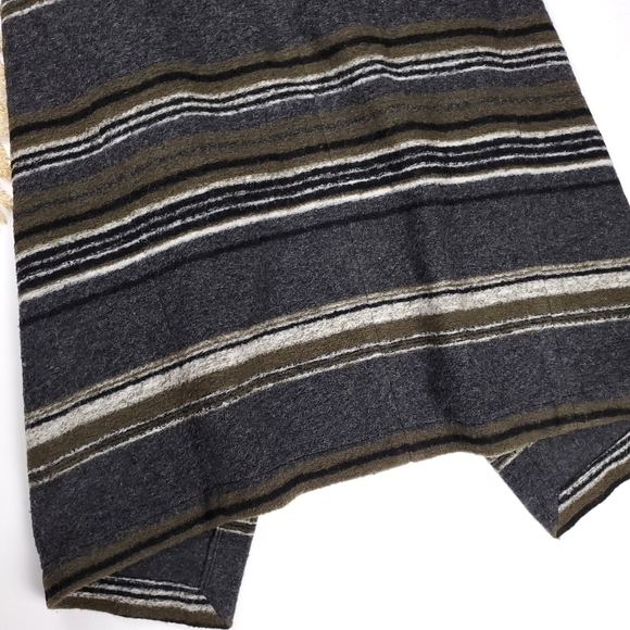 Cupcakes & Cashmere Wool Blend Grey Heather Stripe Waterfall Cardigan Wr… - Picture 5 of 13